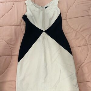 Banana Republic Black and White Sheath Midi Dress